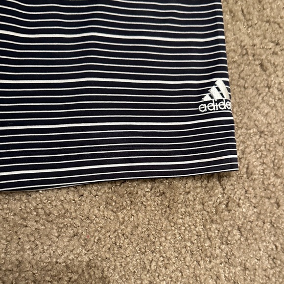 Adidas Climalite Mens Short Sleeve Golf Polo Shirt Navy White Striped Size XXL - Picture 4 of 5